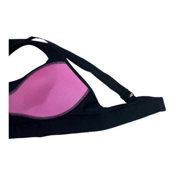 Victoria's Secret Pink Sport Bra M Ultimate Lightly Lined Black Back Closure - Picture 8 of 14